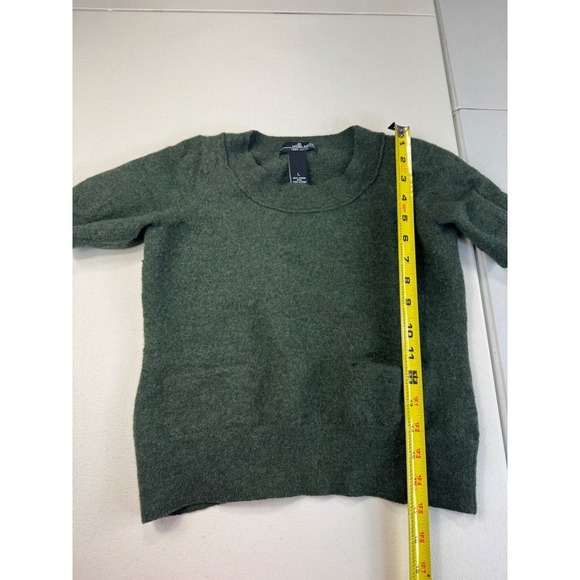 Willi Smith Merino Wool Short Sleeve Green Sweater Pocket Top Womens Large - Picture 7 of 7